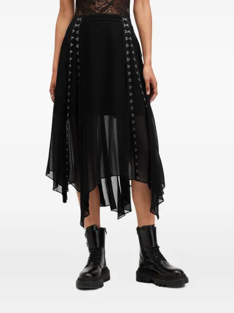 AllSaints Luna asymmetrical lace-up skirt