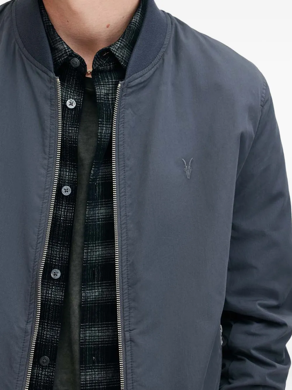 AllSaints Bomberjack met geborduurd logo Blauw