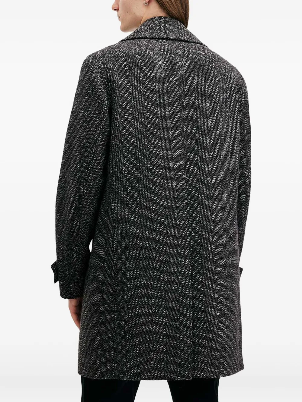 AllSaints Overjas met gespikkeld weefsel Zwart