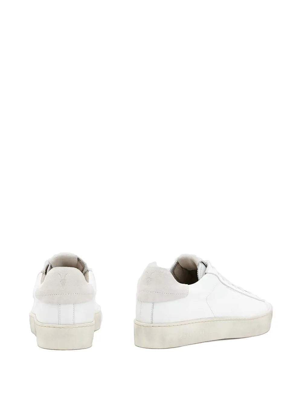 Allsaints Womens White Shana Logo-print Leather Low-top Trainers In White
