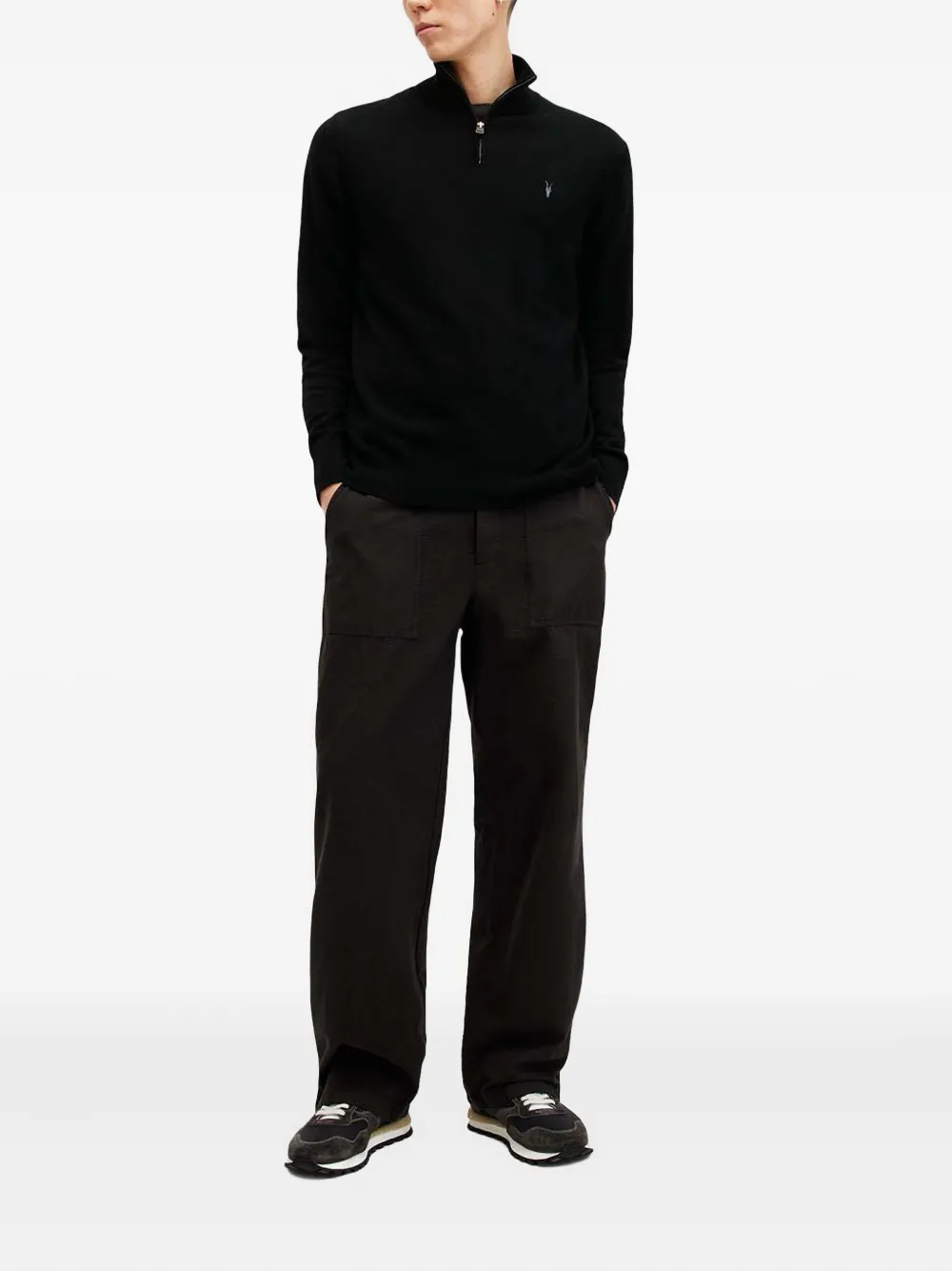 AllSaints Killburn half-zip high-neck sweater - Zwart