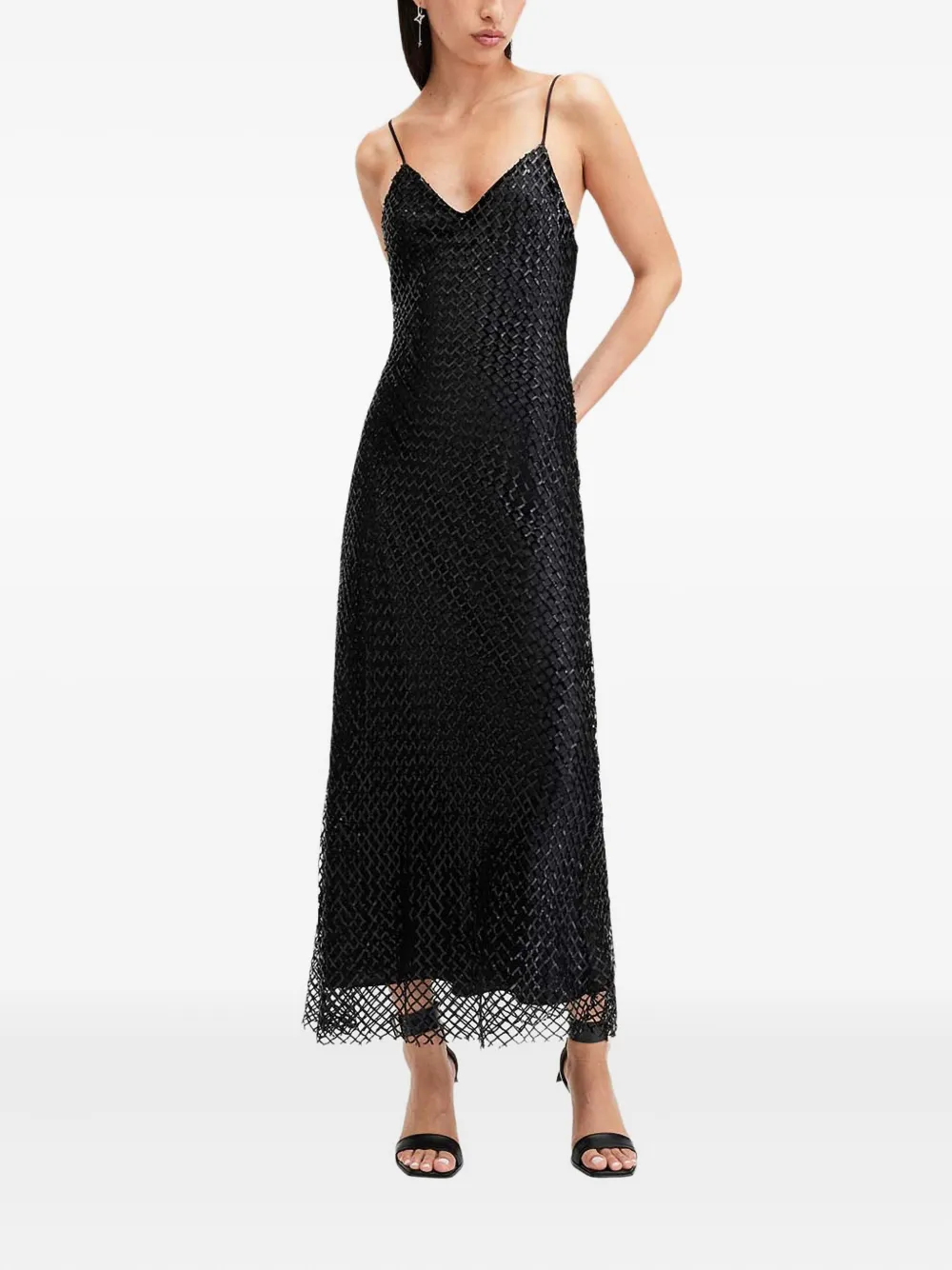 AllSaints Chantelle スパンコール スリップドレス - ブラック AllSaints Chantelle スパンコール スリップドレス - ブラック