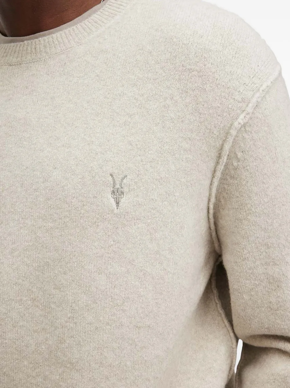 AllSaints Statten trui met ronde hals Beige