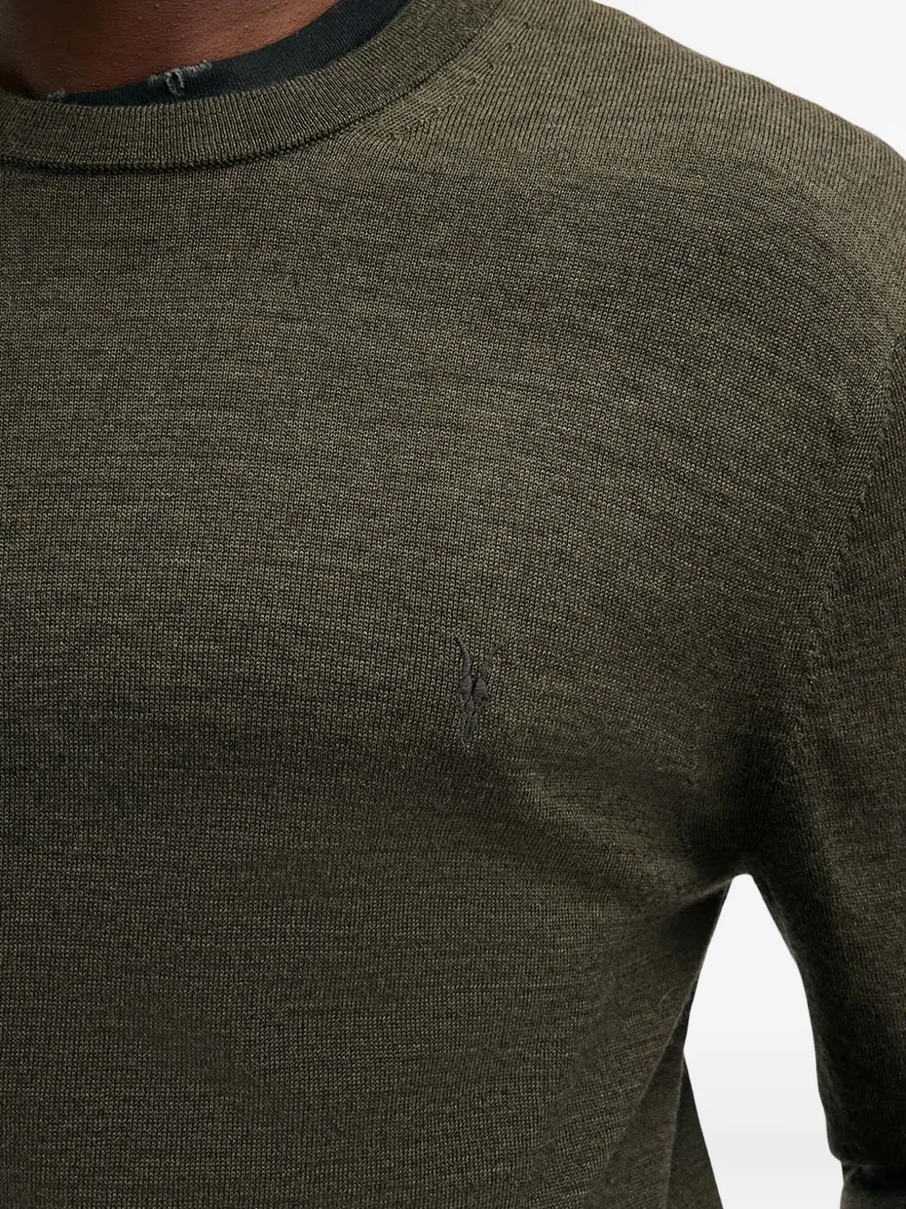 Allsaints Mode Crew-neck Wool Sweater In Green