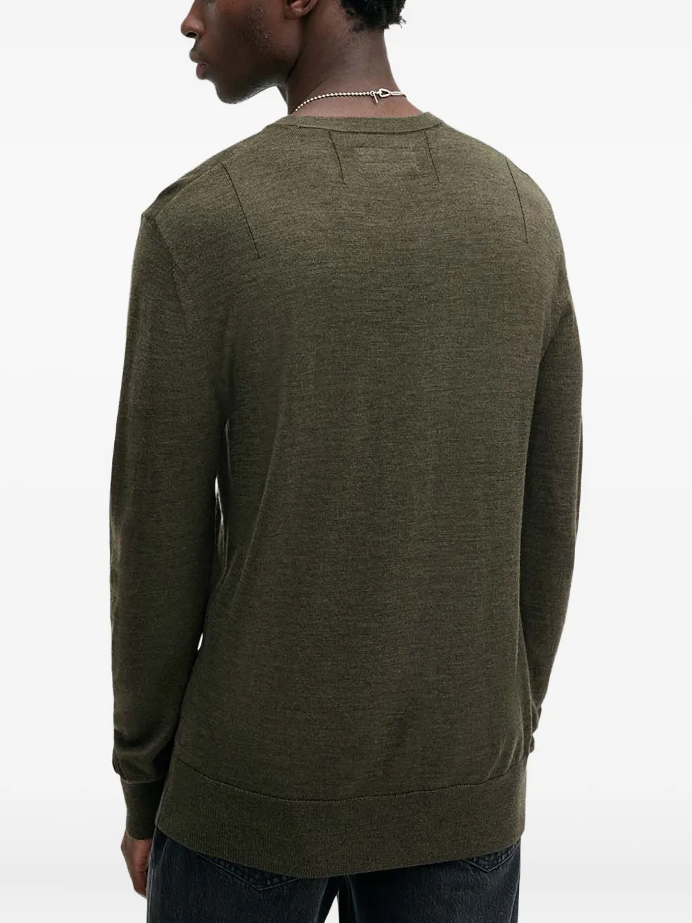 Allsaints Mode Crew-neck Wool Sweater In Green