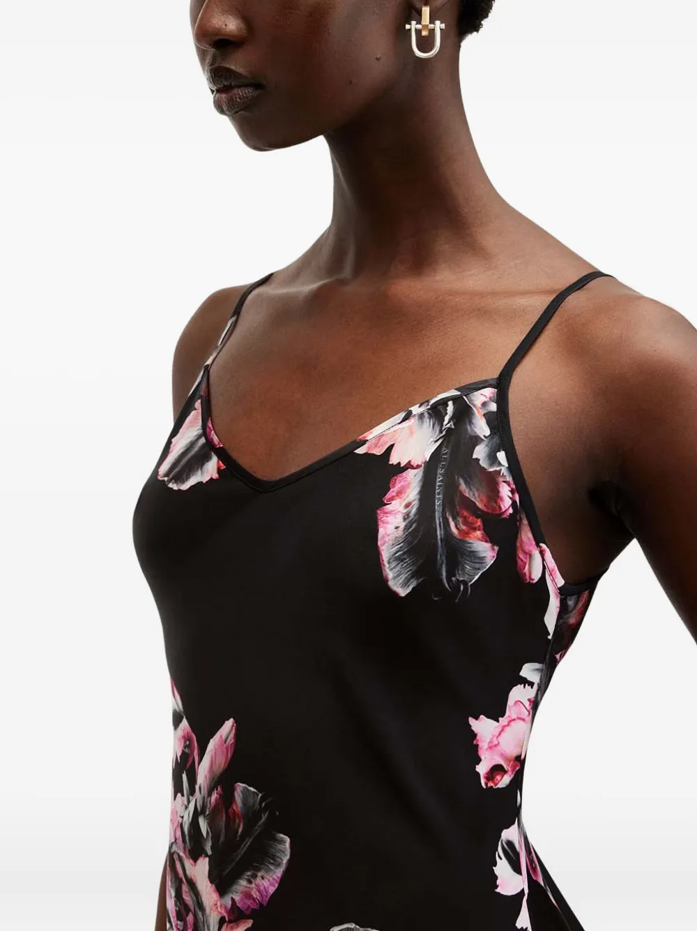 AllSaints Bryony jurk met bloemenprint Zwart