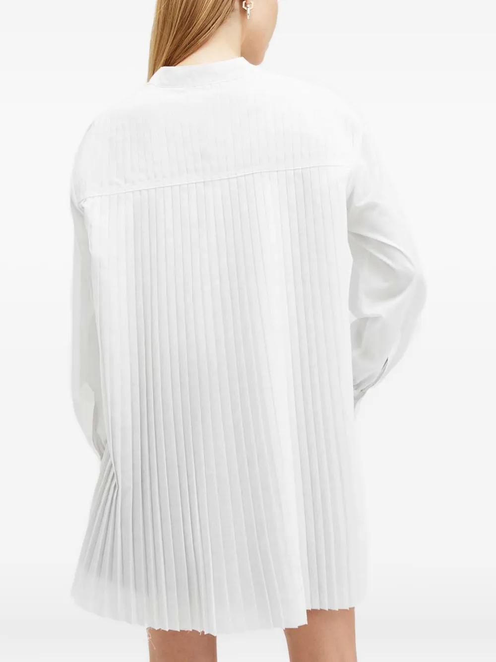 Allsaints Percy Pleated-panel Shirt In White