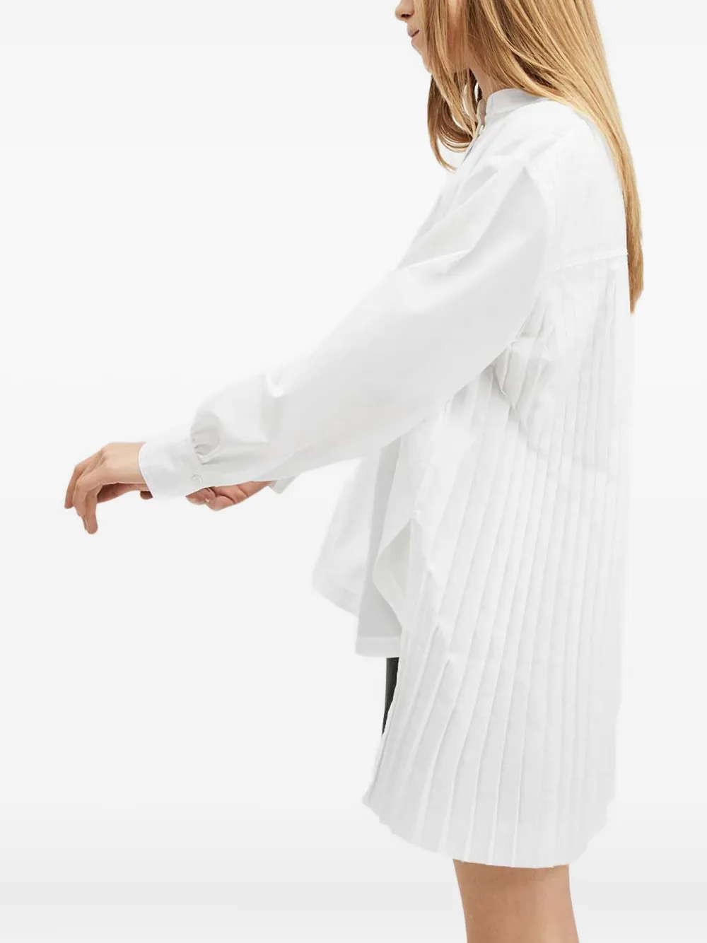 Allsaints Percy Pleated-panel Shirt In White
