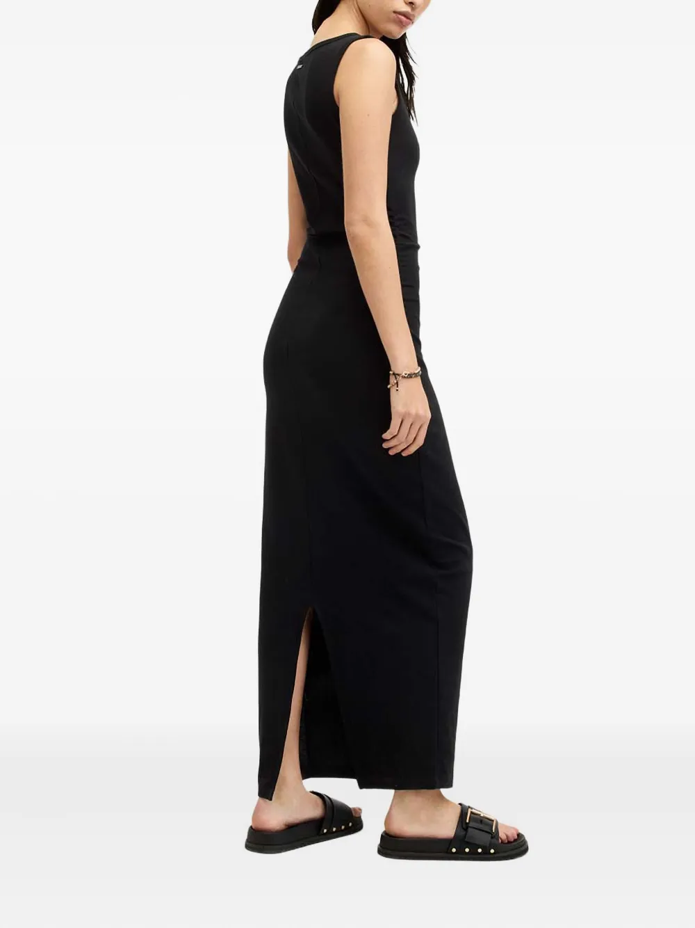 AllSaints Katarina maxi-jurk met split Zwart