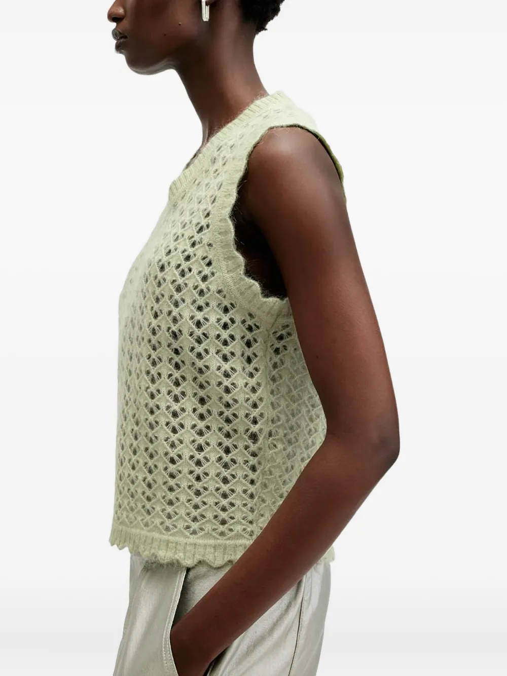 AllSaints Vivian opengebreide tanktop Groen