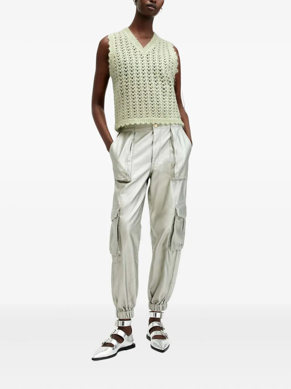 AllSaints Vivian open-knit tank top | Vests & Tank Tops | Image 2