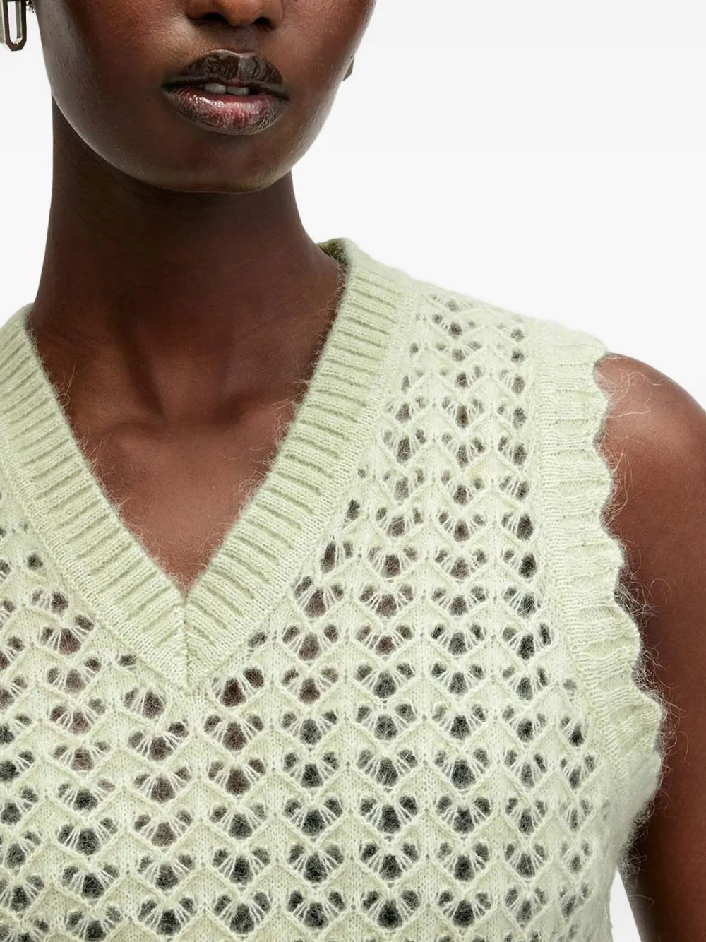 AllSaints Vivian opengebreide tanktop Groen