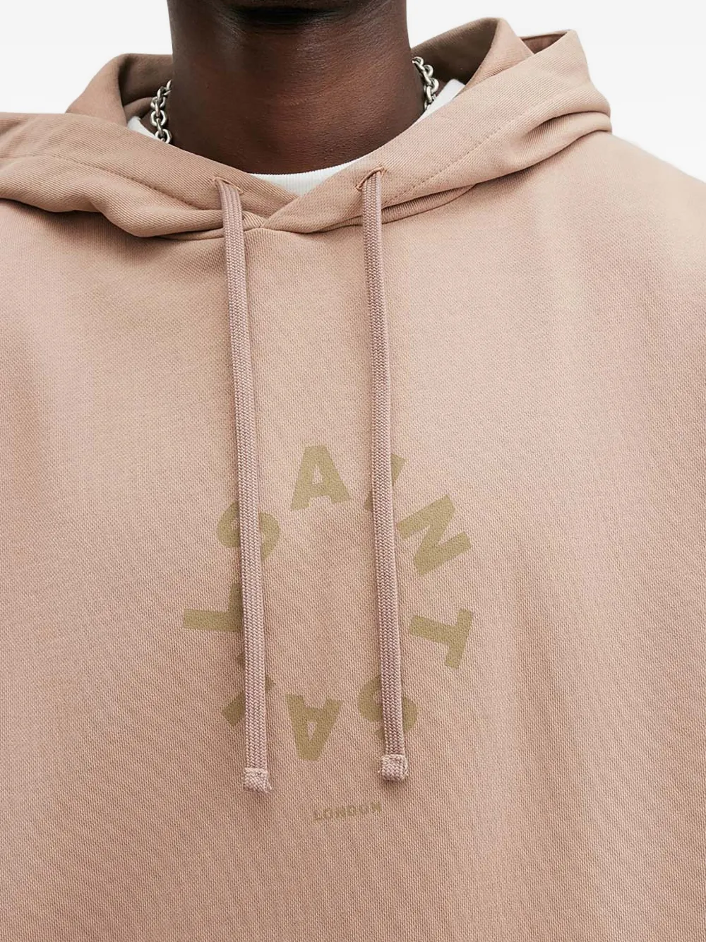 AllSaints Tierra hoodie met logoprint Beige