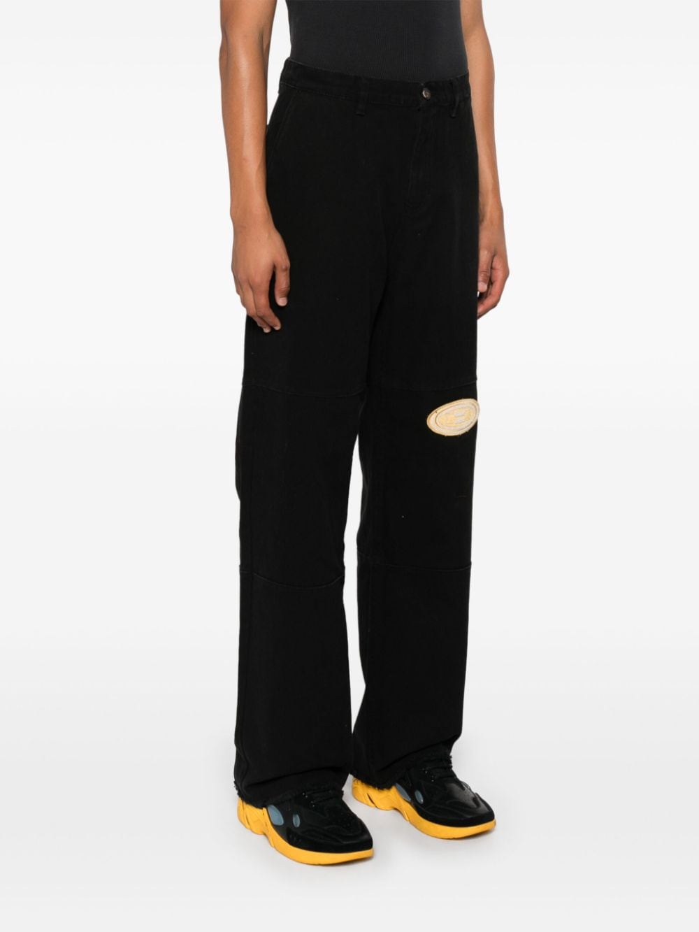 Shop Honor The Gift Logo-patch Trousers In Black