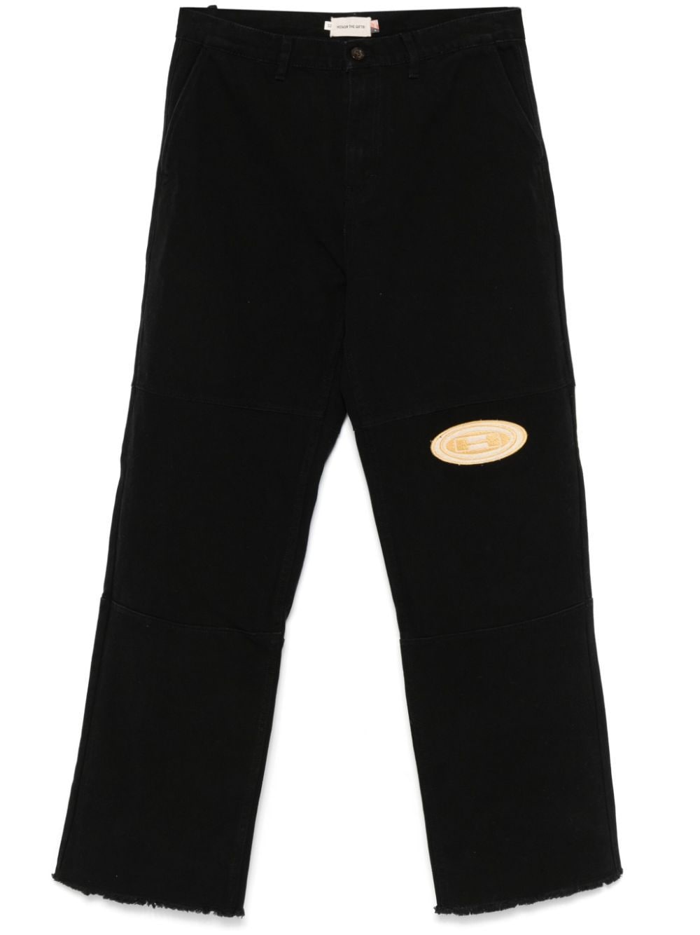 Shop Honor The Gift Logo-patch Trousers In Black