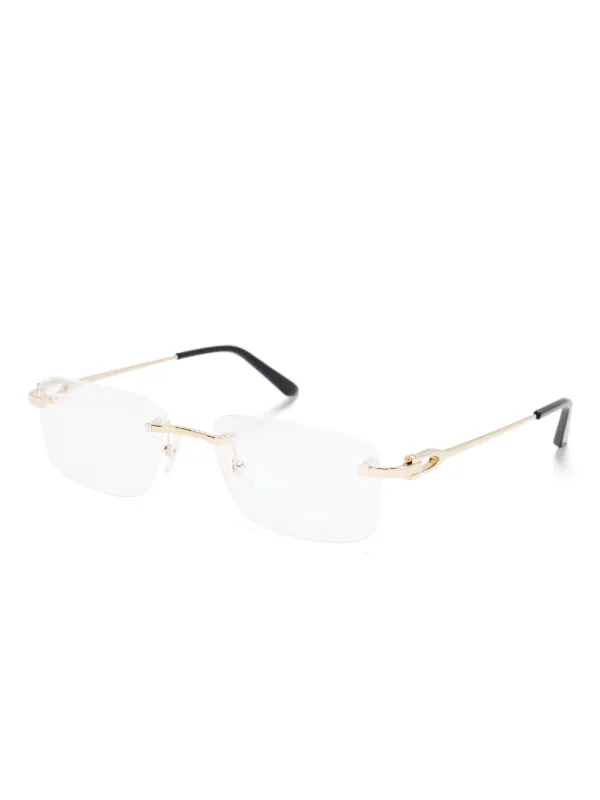Cartier Eyewear スクエア眼鏡フレーム | ゴールドトーン