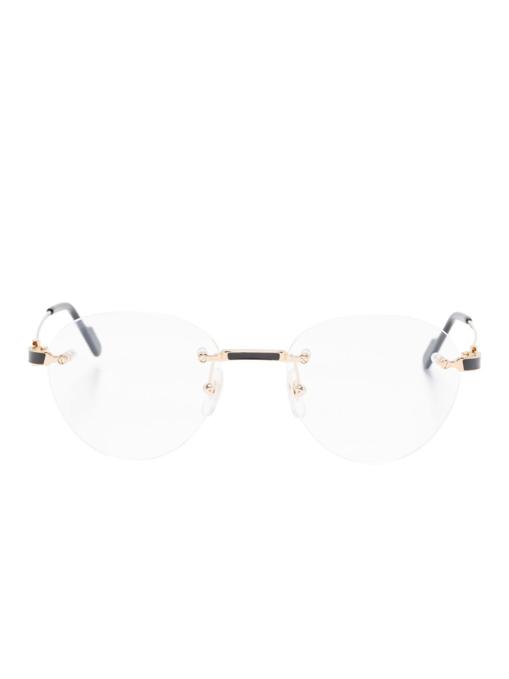 rimless glasses