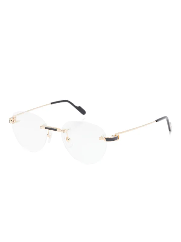 Cartier Eyewear Rimless Glasses Gold FARFETCH EG