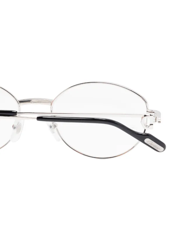 Cartier　フランス製　フルリム メタルオーバル　メガネ Cartier Eyewear オーバル眼鏡フレーム | シルバートーン | FARFETCH JP