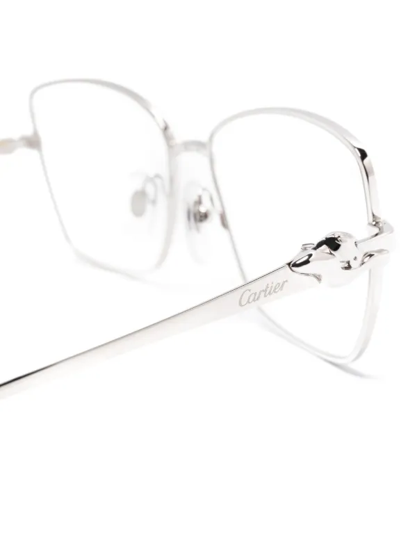 Cartier Eyewear サントス ドゥ カルティエ 眼鏡フレーム | シルバー