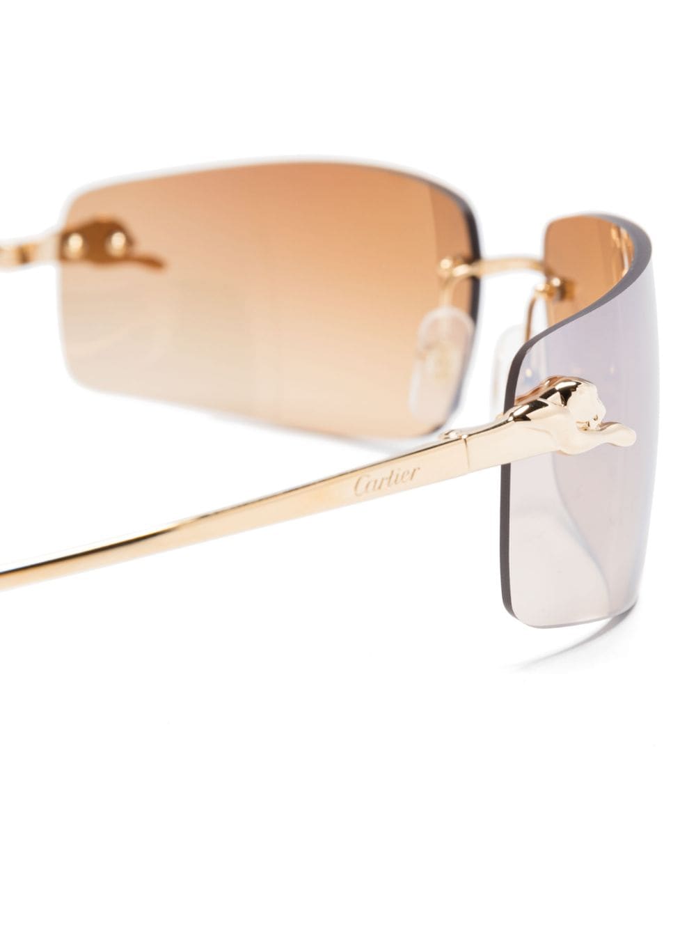 Shop Cartier Panthère De  Sunglasses In Gold