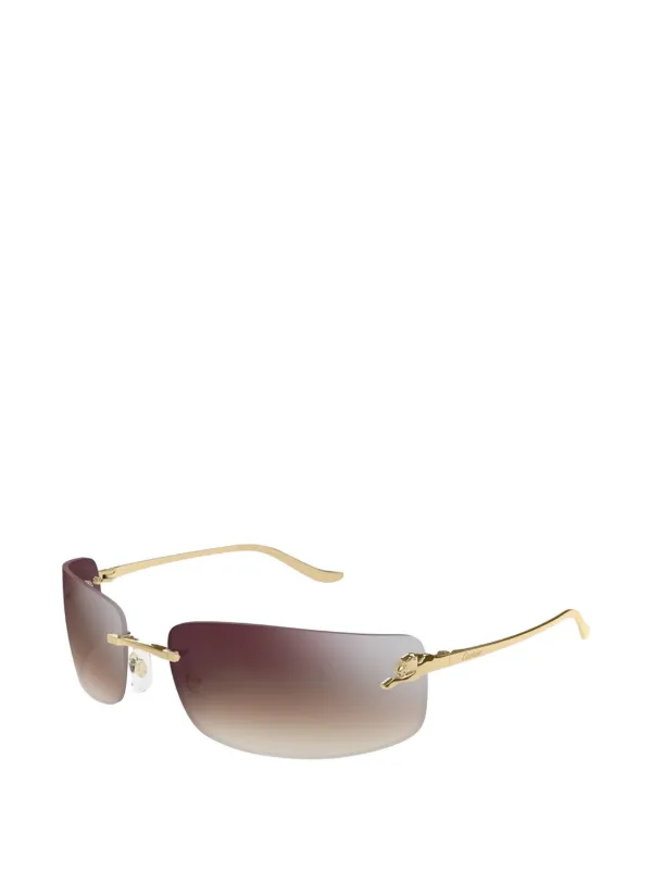 Cartier Eyewear スクエアフレーム サングラス | ゴールドトーン