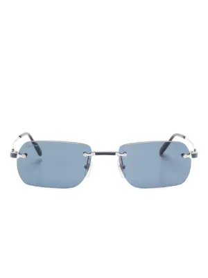 Cartier Eyewear rectangle-frame Sunglasses | Silver | FARFETCH CA