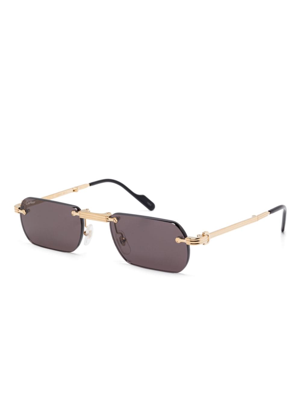 Shop Cartier Premiere Sunglasses In 金色