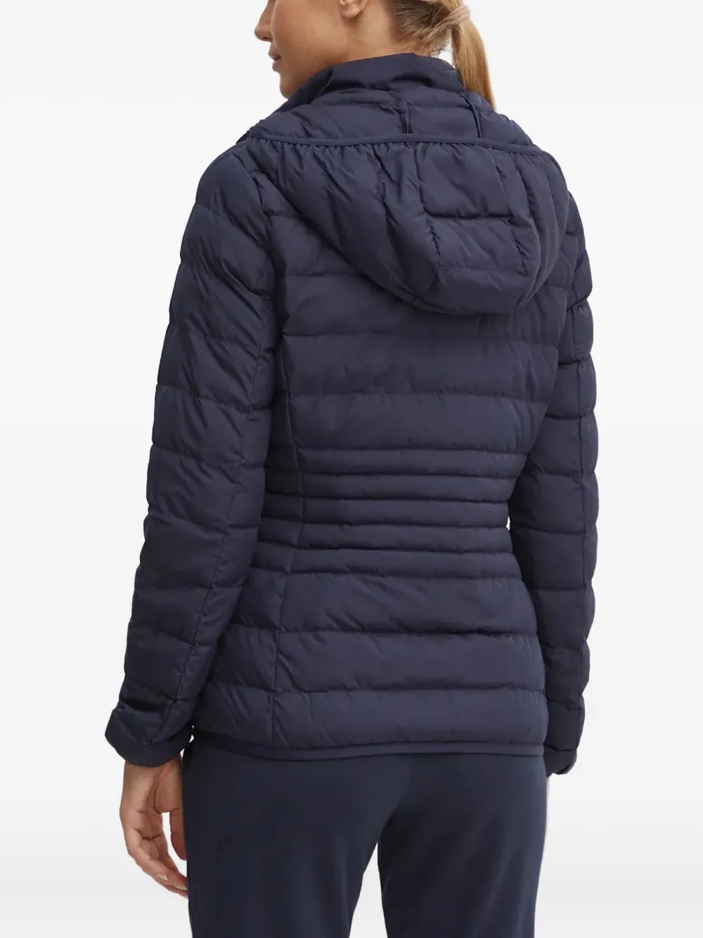 Ea7 Hooded Logo Jacket In Blue