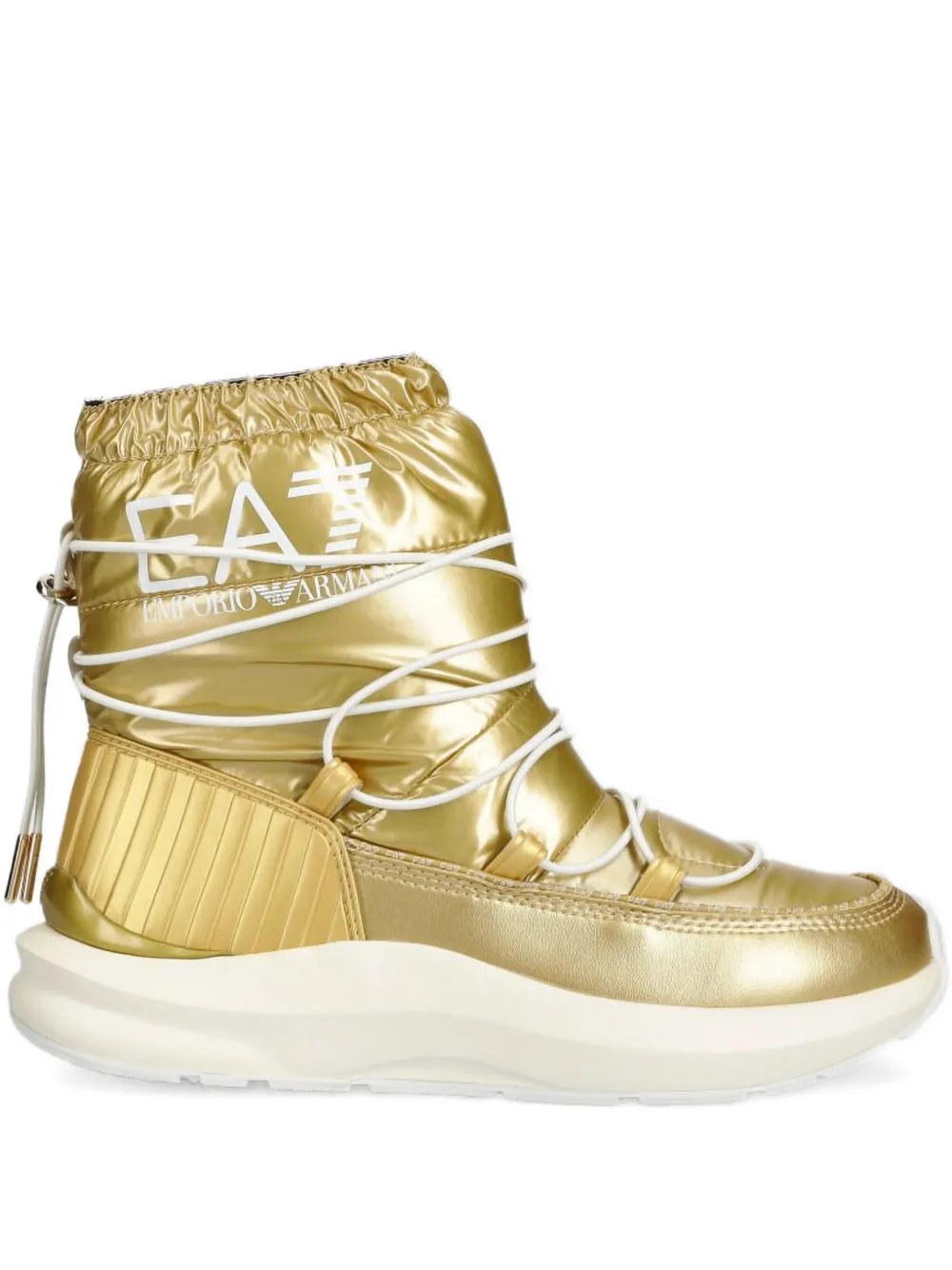 Ea7 Emporio Armani metallic puffer ankle boots | Image 1