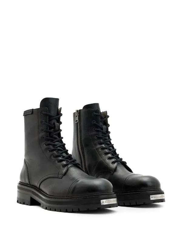 Amazon.com | AllSaints Men's Hank Biker Boot Combat, Black