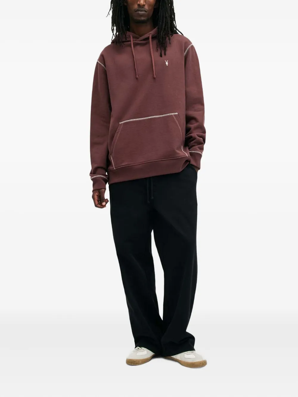 AllSaints Amir hoodie met contrasterend stiksel Rood
