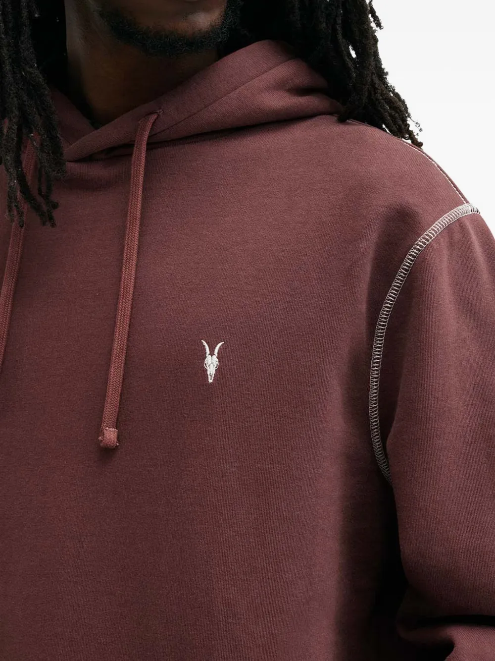 AllSaints Amir hoodie met contrasterend stiksel Rood