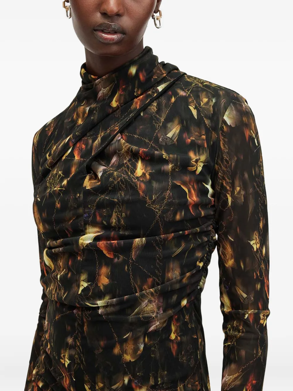 AllSaints Tia midi-jurk Zwart