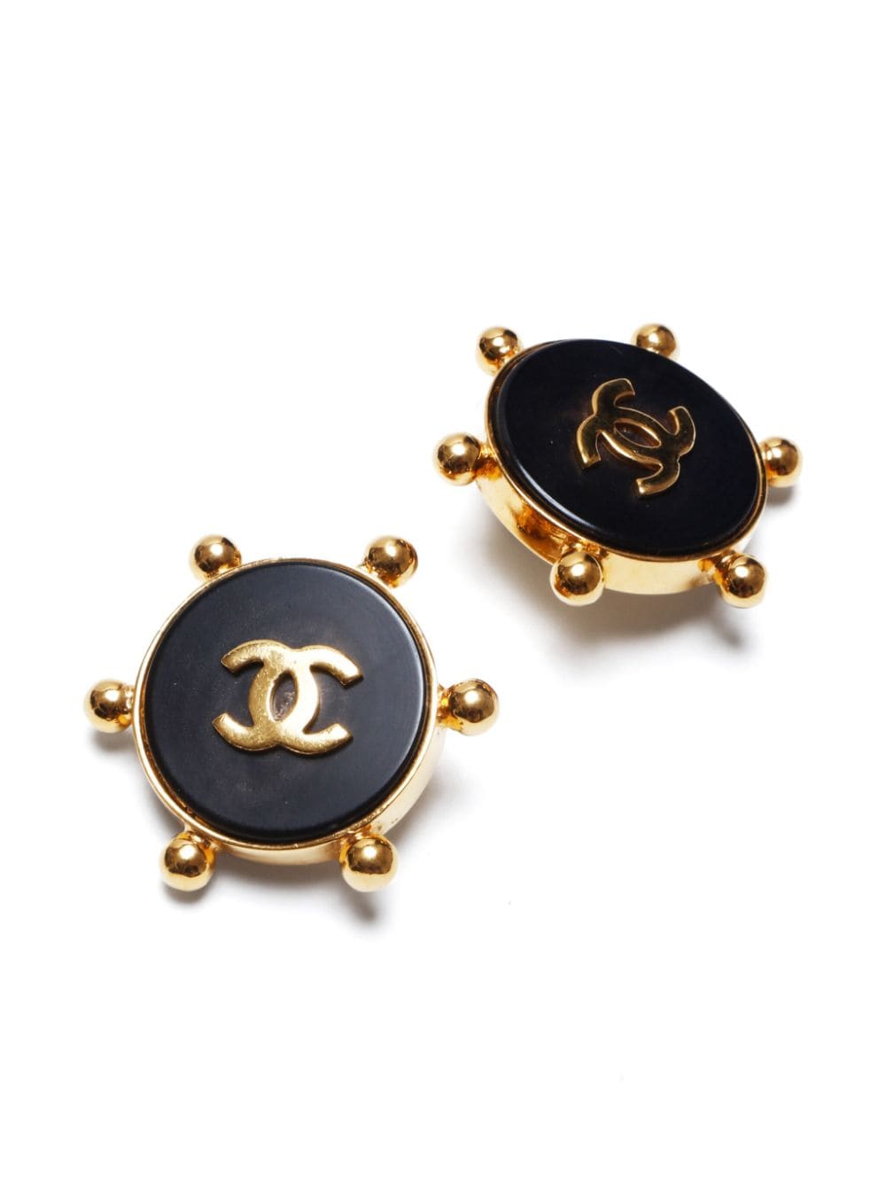 CHANEL Pre-Owned 1990 oorbellen met CC logo - Goud