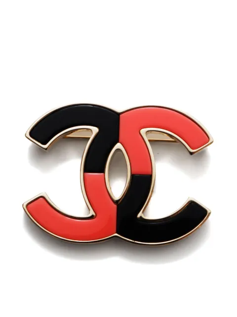 CHANEL Pre-Owned 2023 CC Mark bicolor brooch