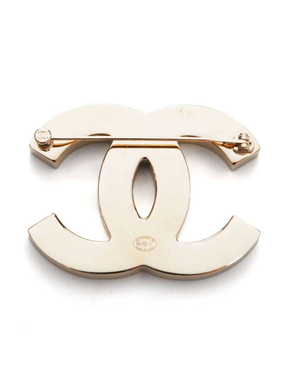 CHANEL Pre-Owned 2023 CC Mark tweekleurige broche - Goud