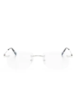 Cartier Eyewear Lunettes De Vue Signature C De Cartier Argent FARFETCH CM