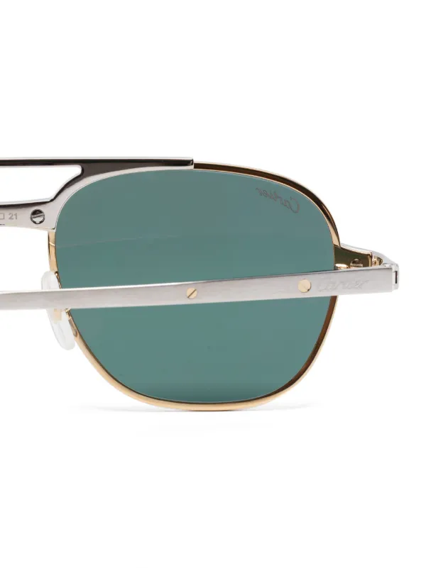 Cartier Eyewear Santos Sunglasses Silver FARFETCH IN