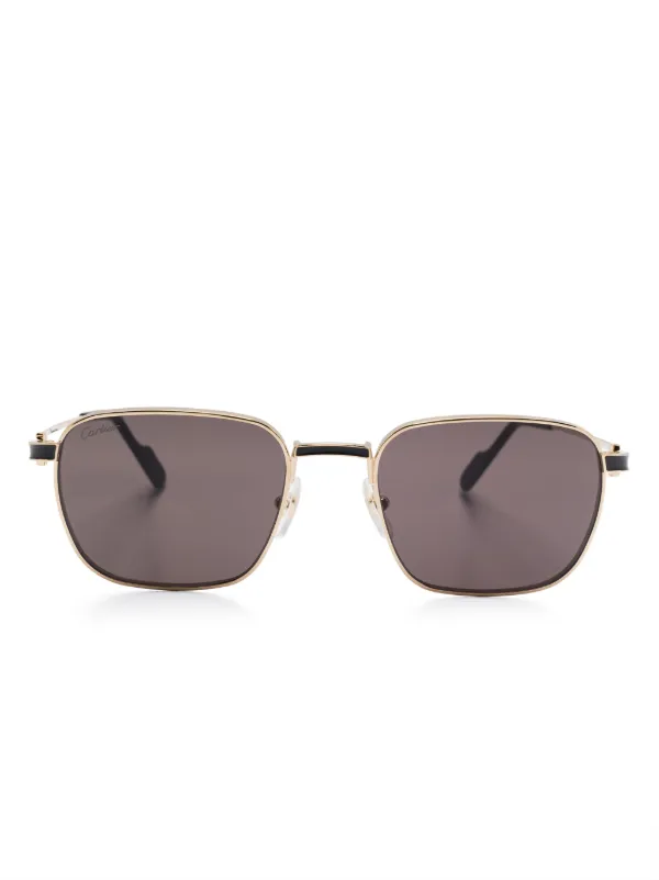 Cartier Eyewear スクエアフレーム サングラス | ゴールドトーン