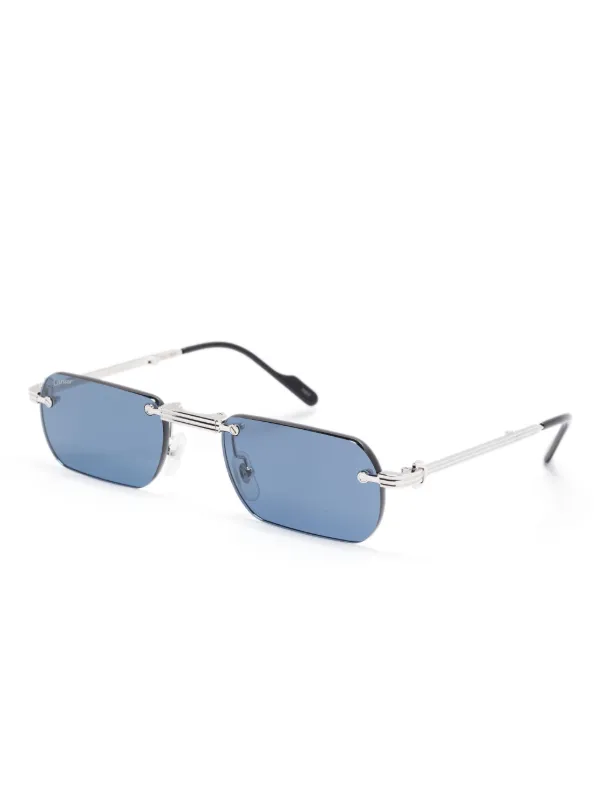 Cartier Eyewear スクエアフレーム サングラス | グレー | FARFETCH JP