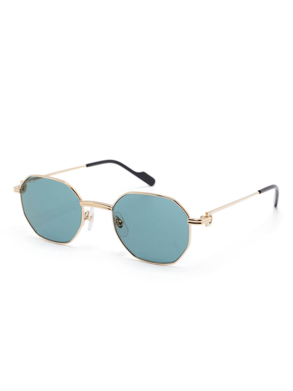 Shop Cartier Octagonal-frame Sunglasses In Gold