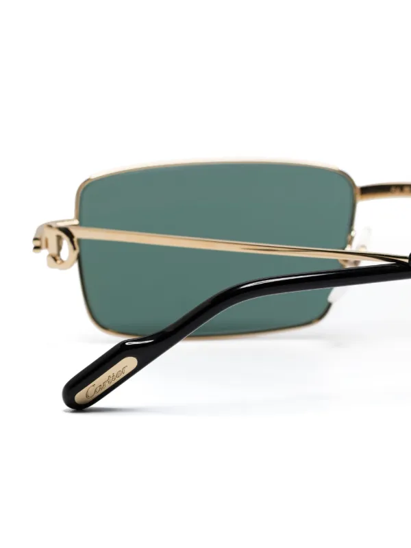 Cartier Eyewear スクエアフレーム サングラス | ゴールドトーン
