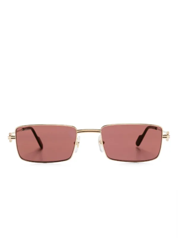 【CARTIER】 EYEWEAR スクエアフレームゴールドトーンサングラス Cartier Eyewear スクエアフレーム サングラス | ゴールドトーン