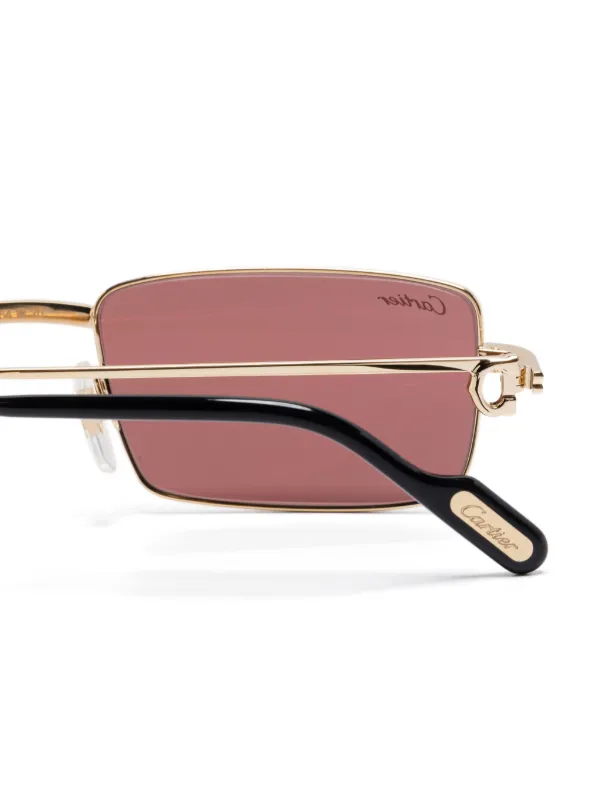 Cartier Eyewear スクエアフレーム サングラス | ゴールドトーン