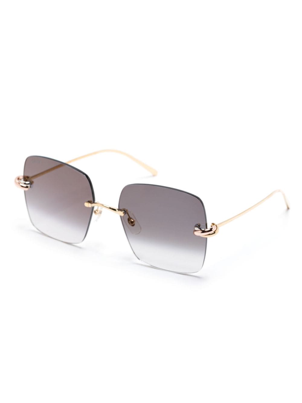 Shop Cartier Trinity Sunglasses In Gold