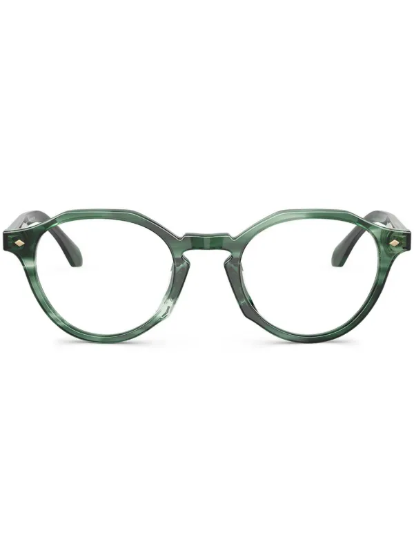 Giorgio Armani round frame Glasses Green FARFETCH CA