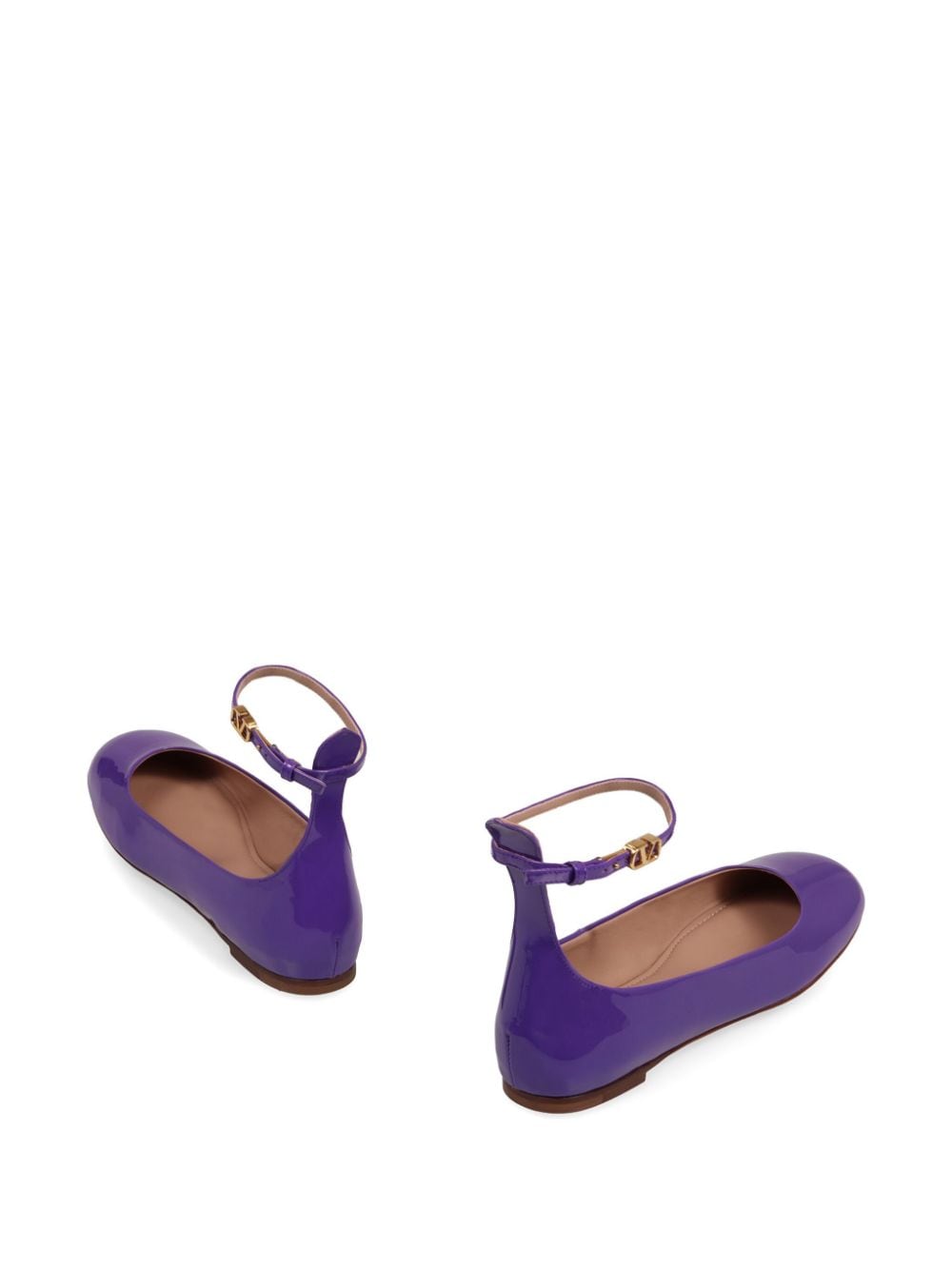 Shop Valentino Tan-go Ballerina Shoes In Purple