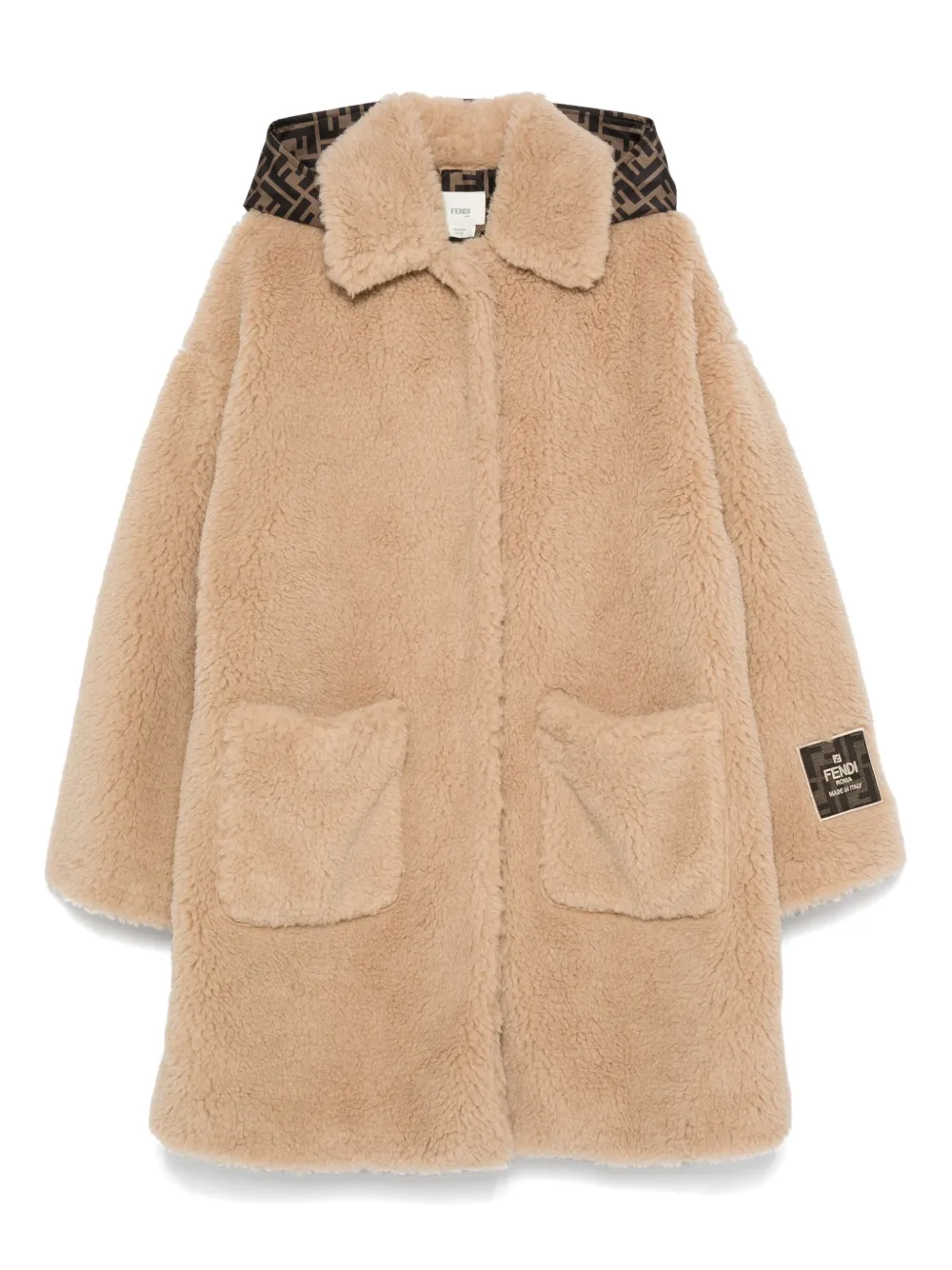 Fendi Kids Fleece jas Bruin
