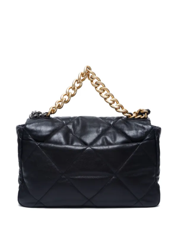 CHANEL Pre Owned 2019 Chanel 19 shoulder bag women Goat Skin One Size Black